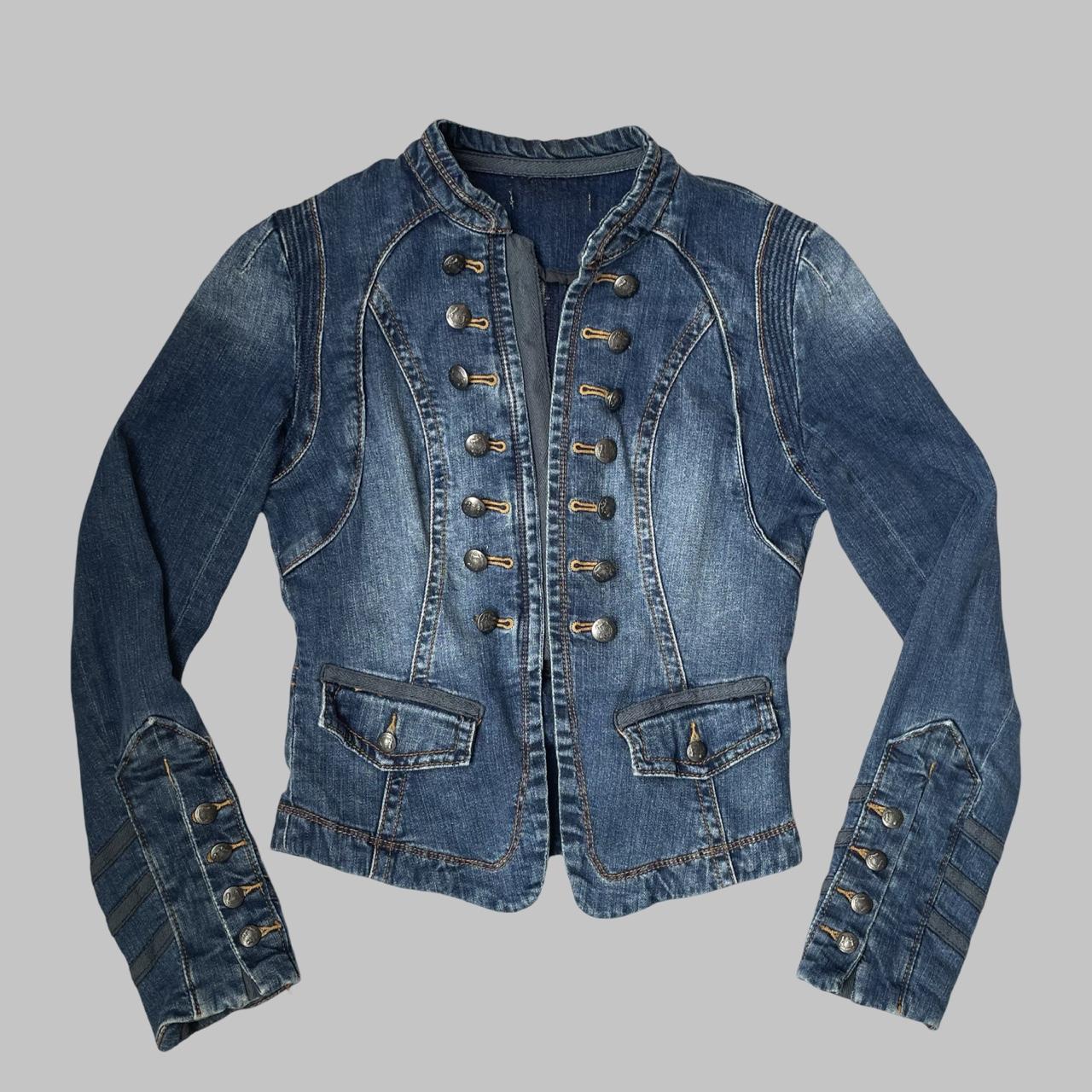 Military officer denim jacket