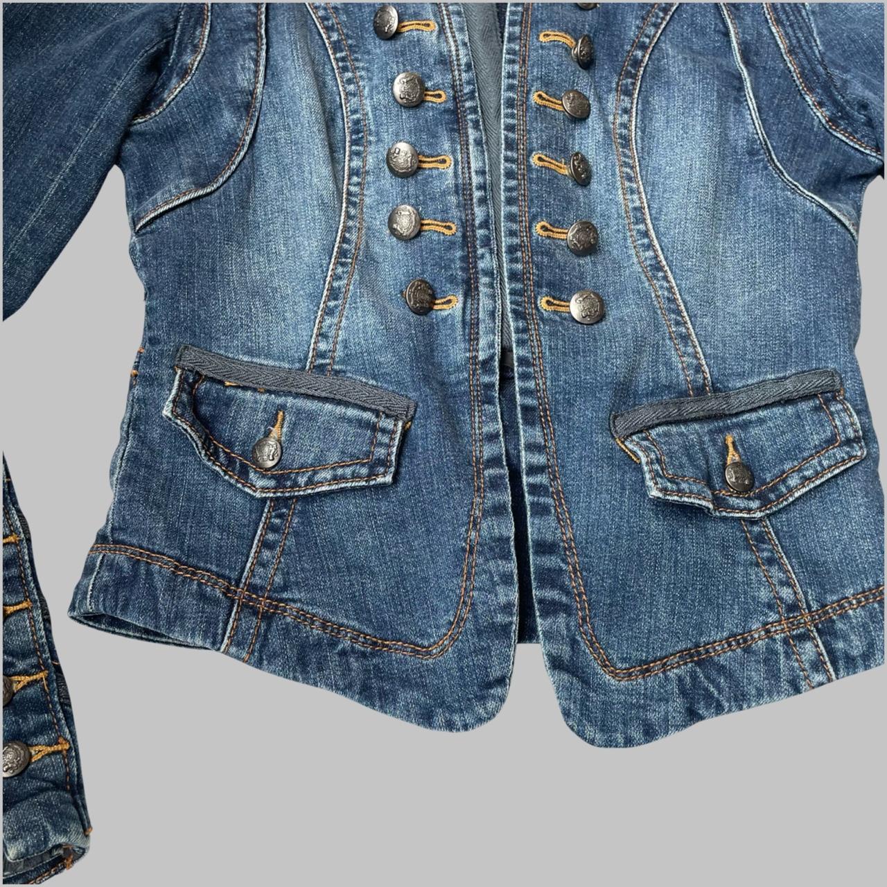 Military officer denim jacket