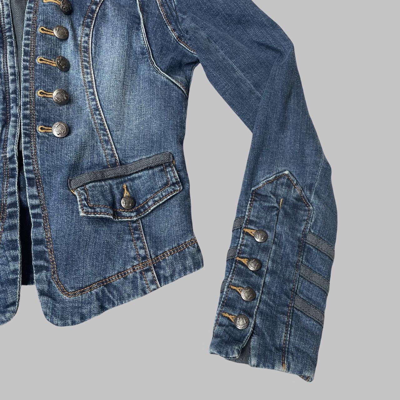 Military officer denim jacket