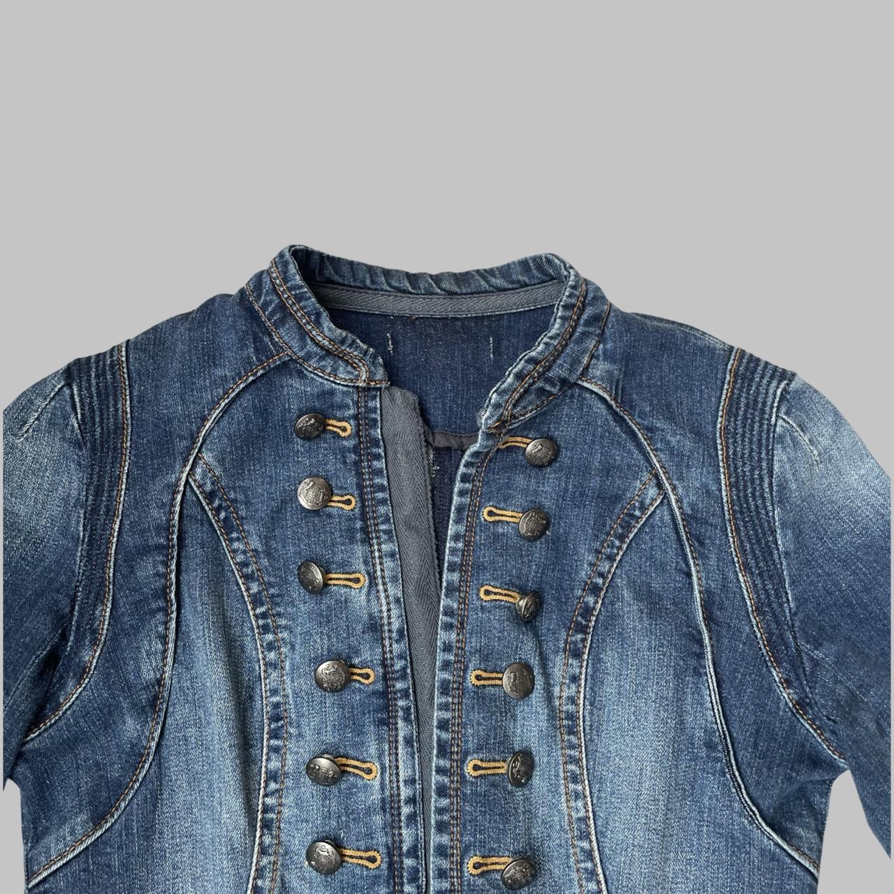 Military officer denim jacket